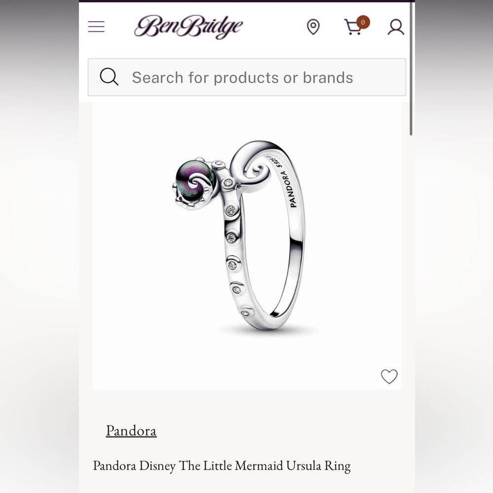 Pandora Disney The Little Mermaid Ursula Ring